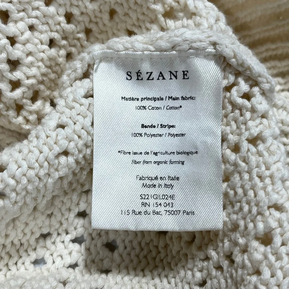 Sezane Capucine Pointelle Knit Cardigan Sweater Womens Small Cottagecore Preppy - Picture 10 of 11